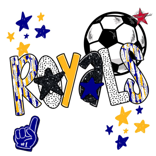 Royals Soccer Scrape-Blue & Yellow