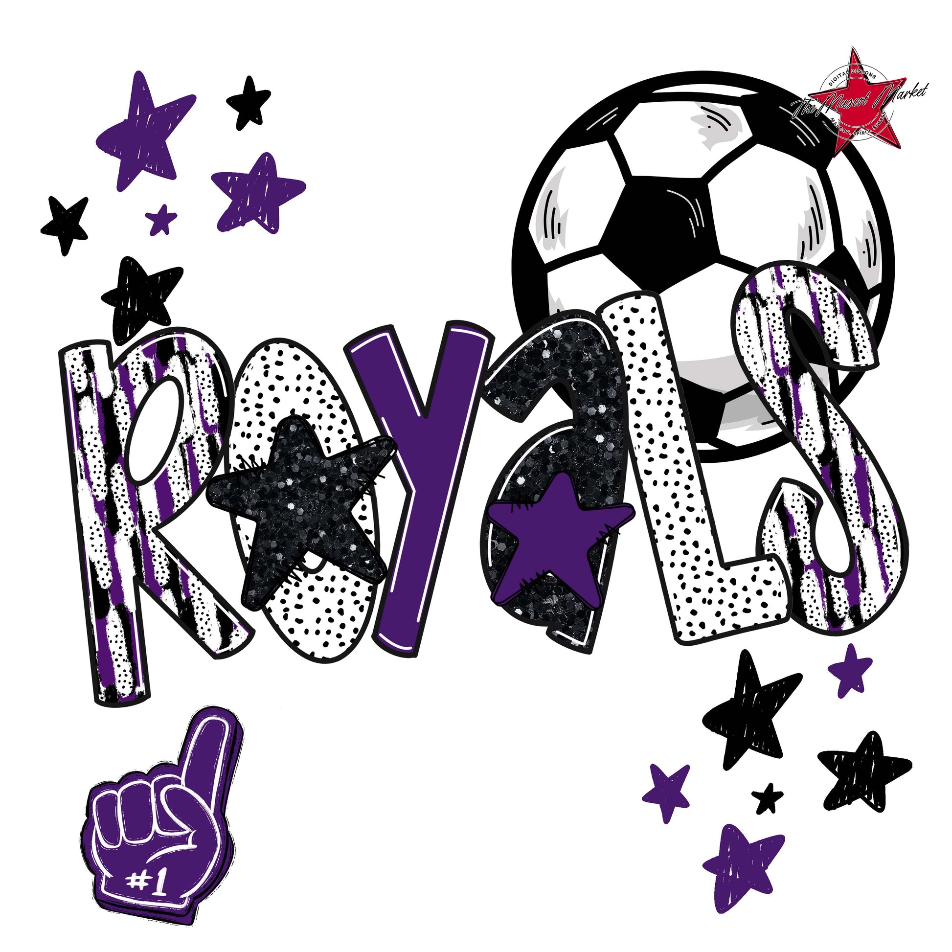 Royals Soccer Scrape-Purple