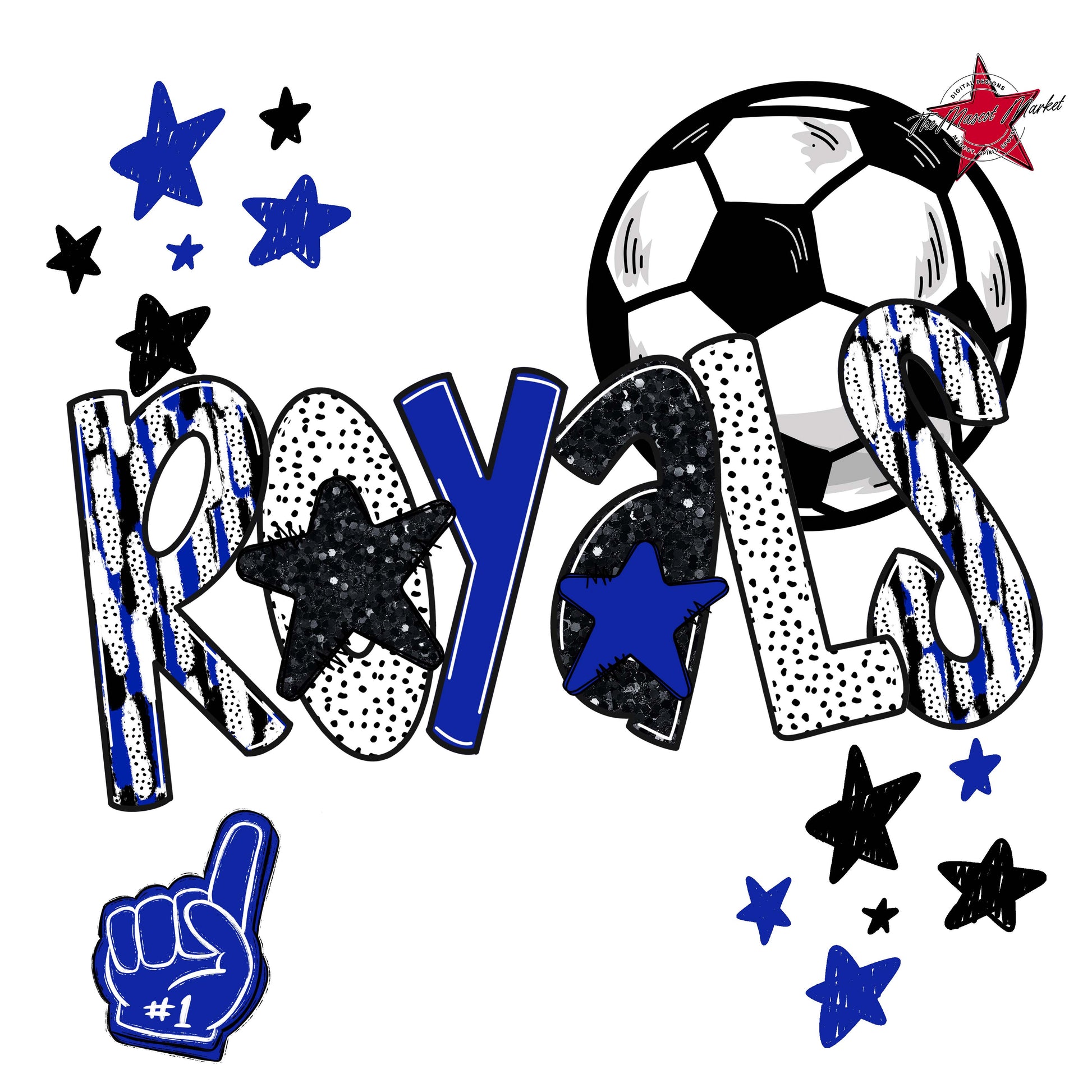 Royals Soccer Scrape-Royal Blue