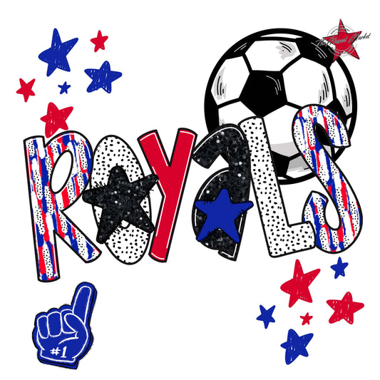 Royals Soccer Scrape-Royal Blue & Red