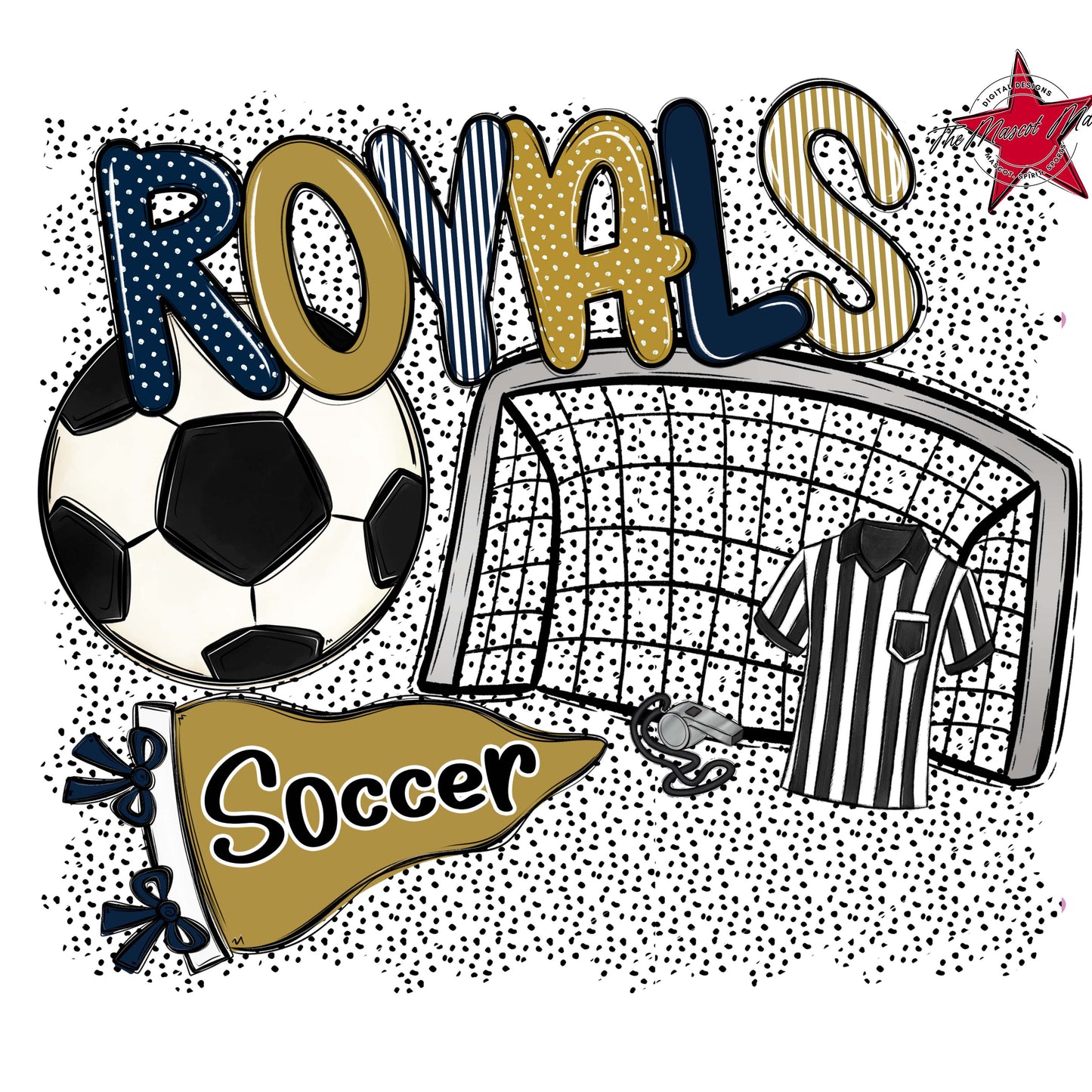 Royals Soccer Spirit-Navy & Gold