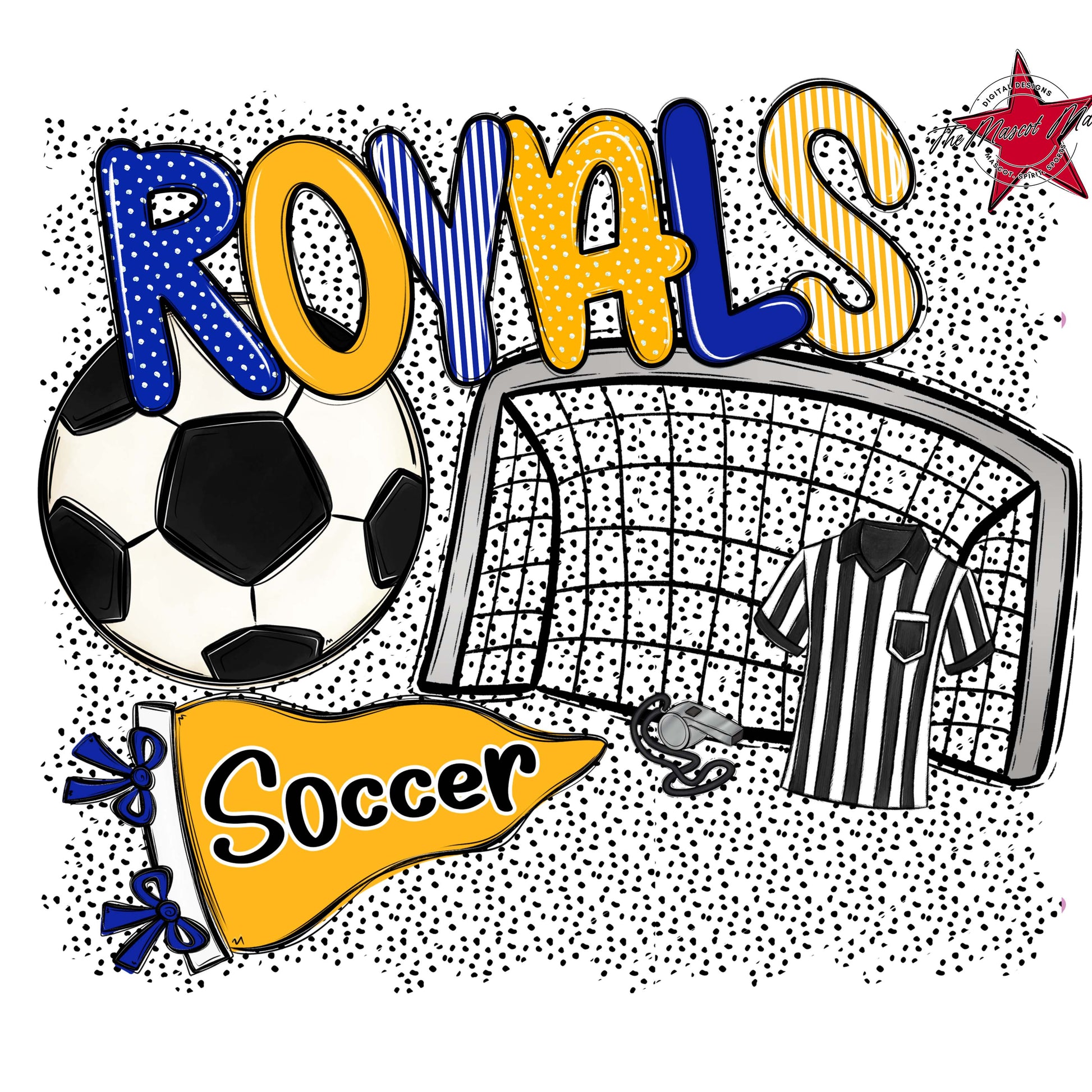 Royals Soccer Spirit-Royal Blue & Yellow