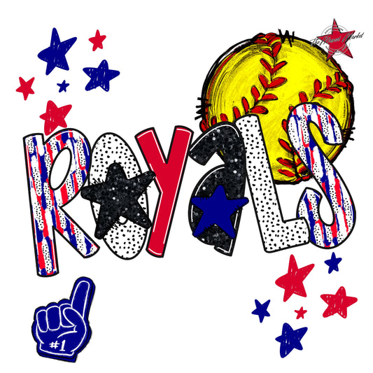 Royals Softball Scrape-Blue & Red