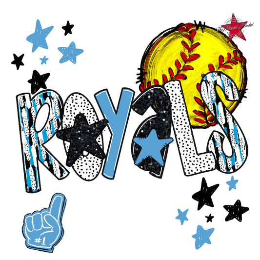Royals Softball Scrape-Carolina Blue
