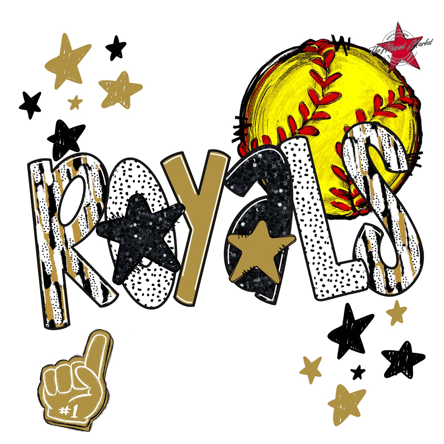 Royals Softball Scrape-Gold
