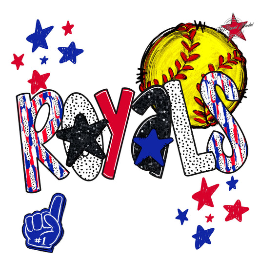 Royals Softball Scrape-Royal Blue & Red