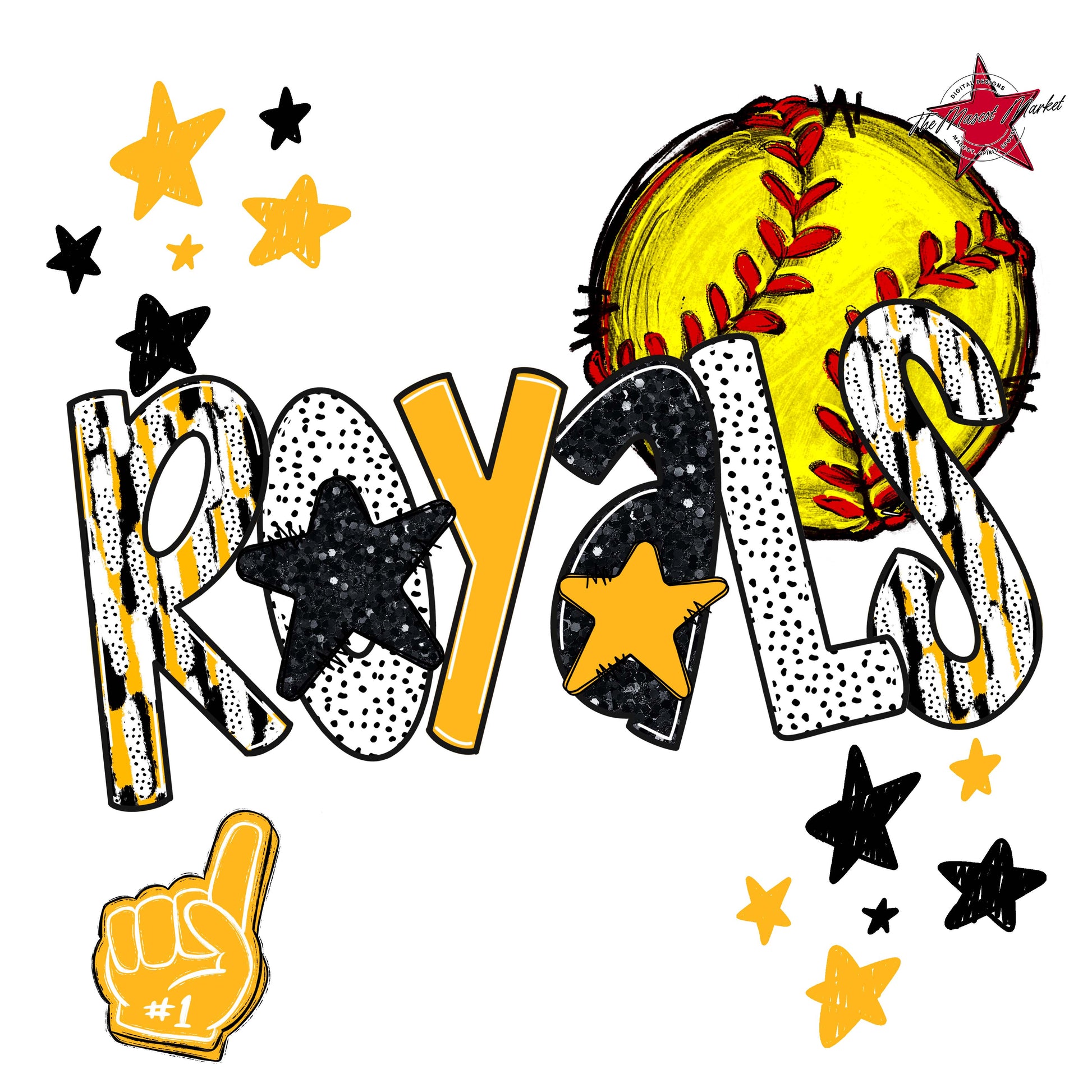 Royals Softball Scrape-Yellow