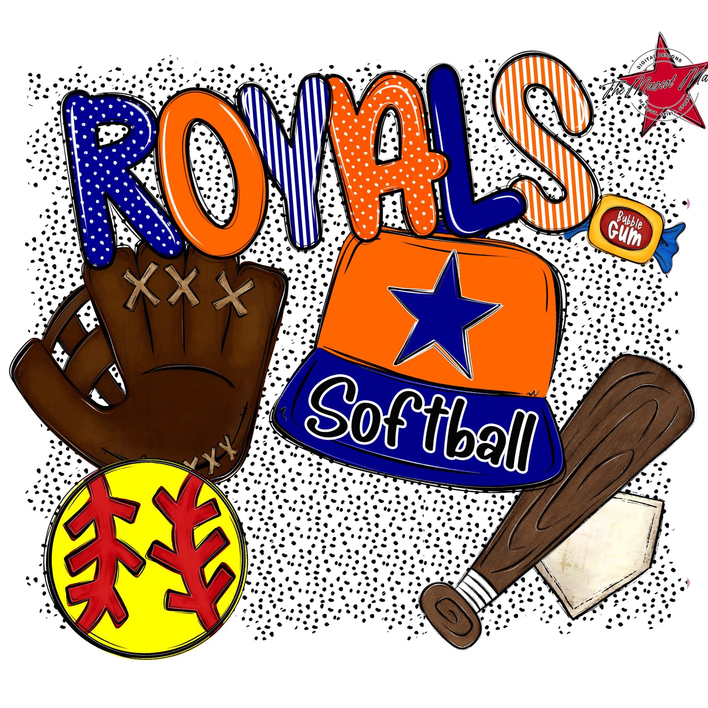 Royals Softball Spirit-Blue & Orange