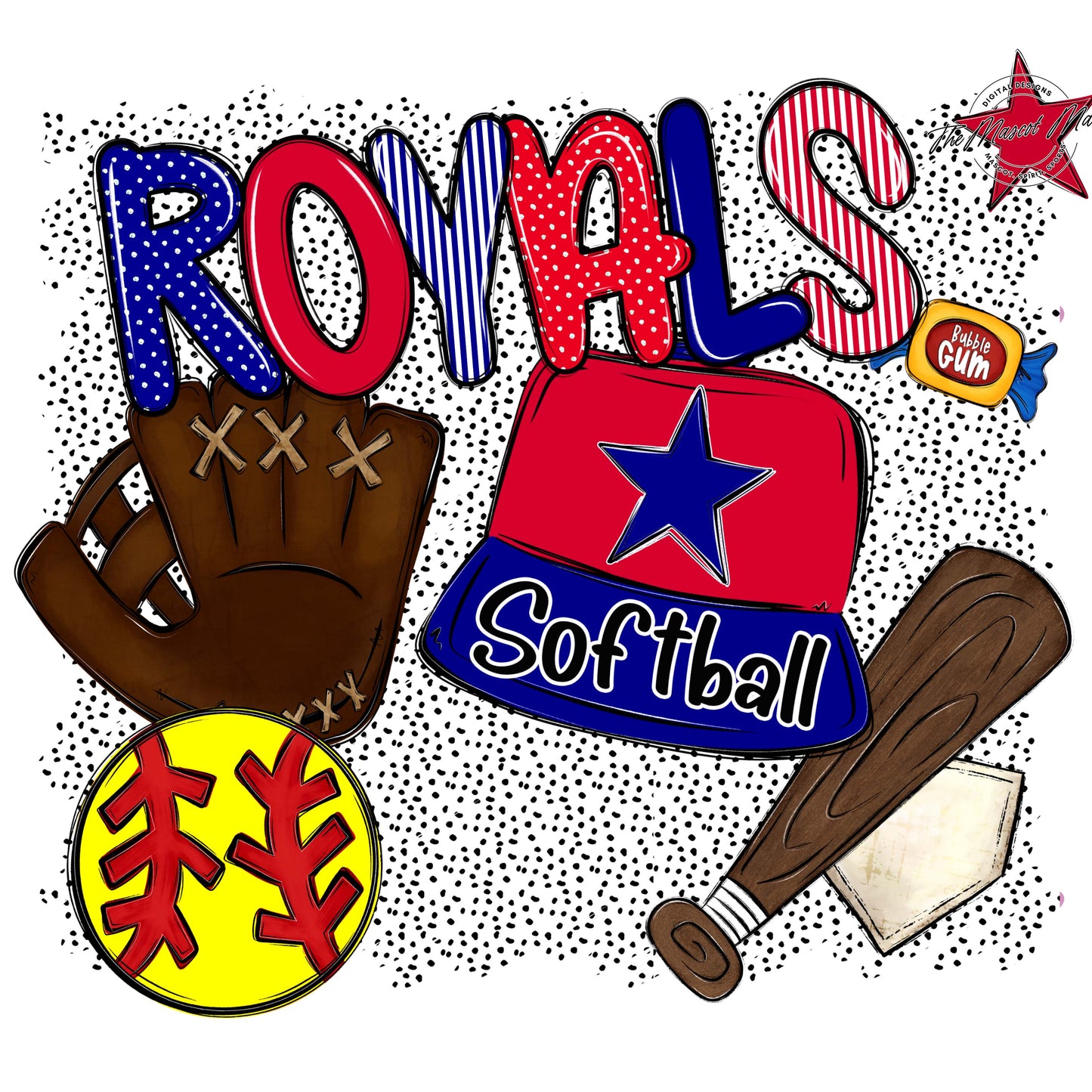Royals Softball Spirit-Blue & Red