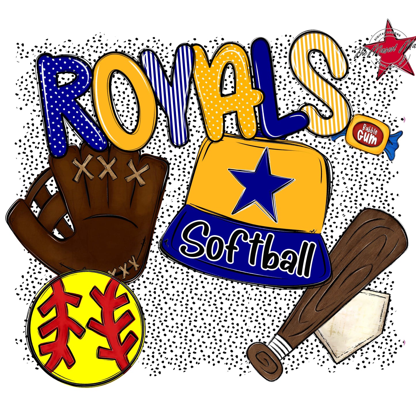 Royals Softball Spirit-Blue & Yellow