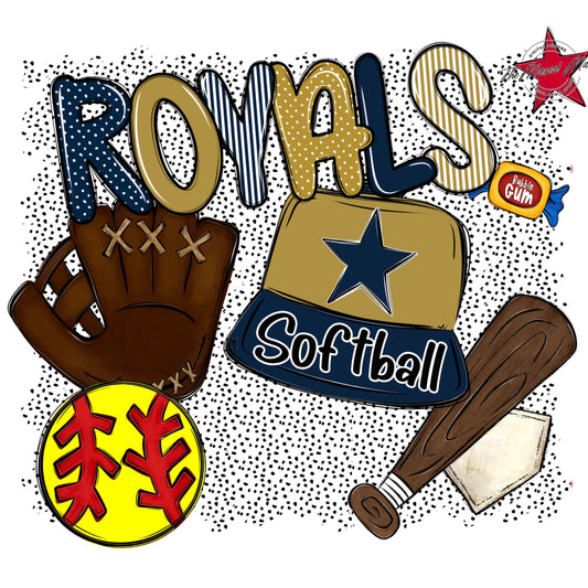 Royals Softball Spirit-Navy & Gold