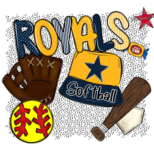 Royals Softball Spirit-Navy & Yellow