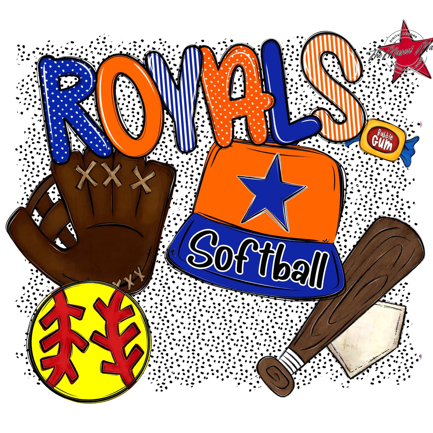 Royals Softball Spirit-Royal Blue & Orange