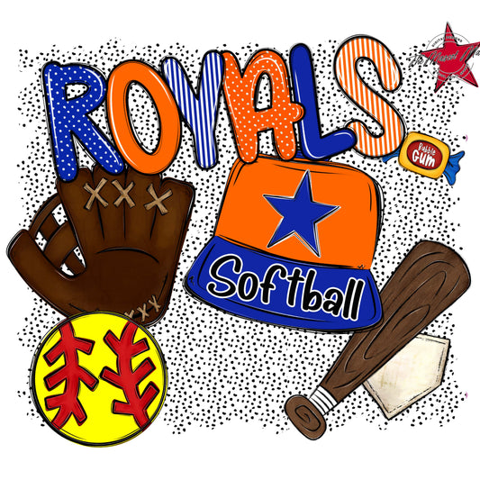 Royals Softball Spirit-Royal Blue & Orange