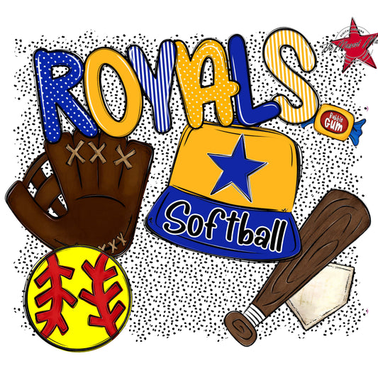 Royals Softball Spirit-Royal Blue & Yellow
