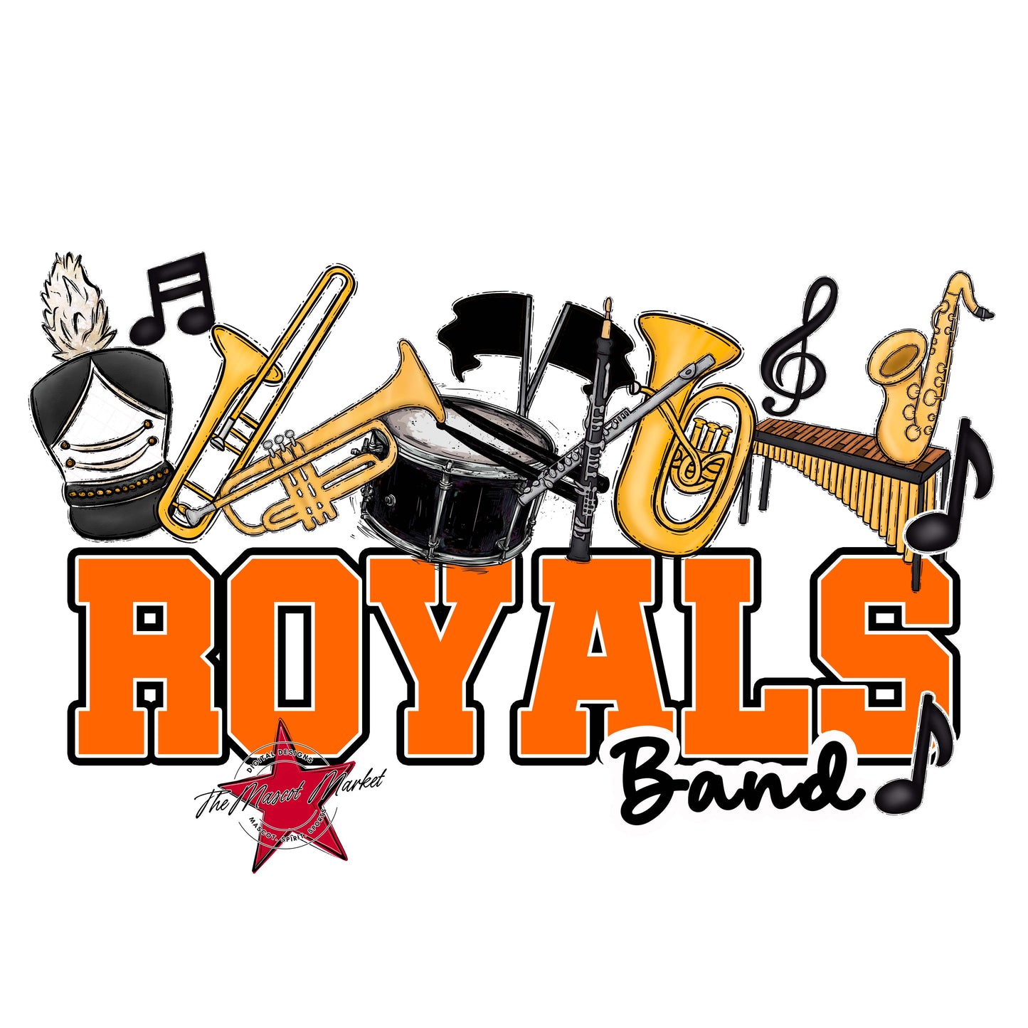 Royals Varsity Band-Orange