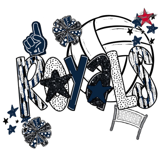 Royals Volleyball Scrape-Navy