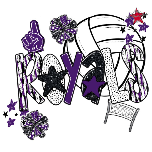 Royals Volleyball Scrape-Purple