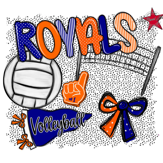 Royals Volleyball Spirit-Blue & Orange