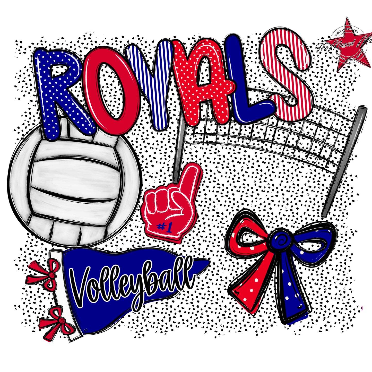 Royals Volleyball Spirit-Blue & Red