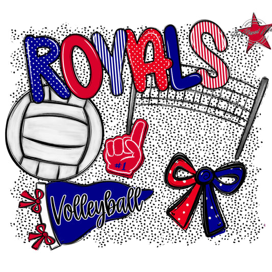 Royals Volleyball Spirit-Blue & Red