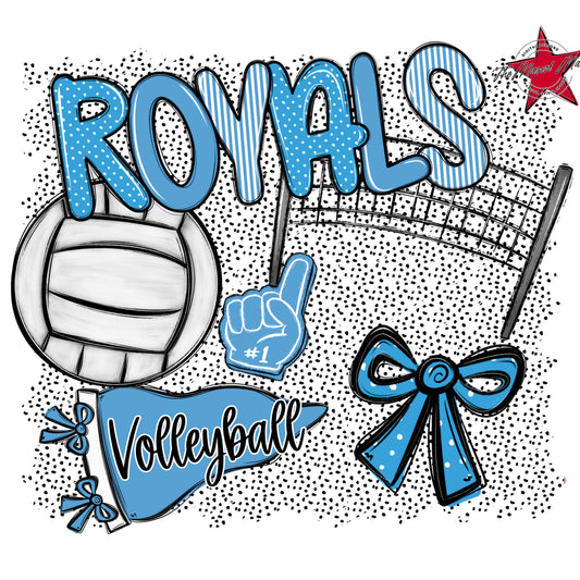 Royals Volleyball Spirit-Carolina Blue