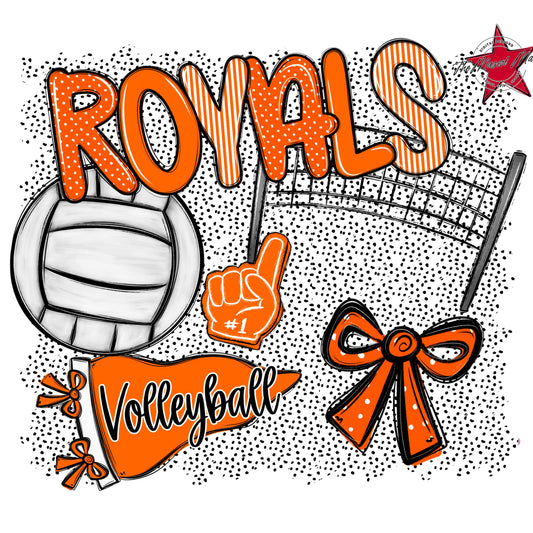 Royals Volleyball Spirit-Orange