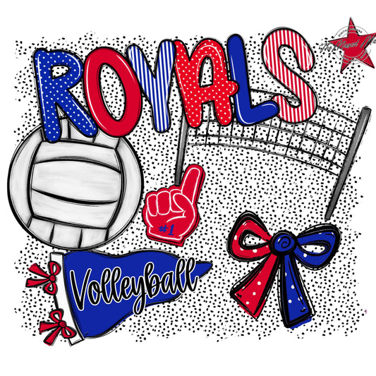 Royals Volleyball Spirit-Royal Blue & Red