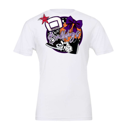 Bulldogs Circle Basketball Design-Purple