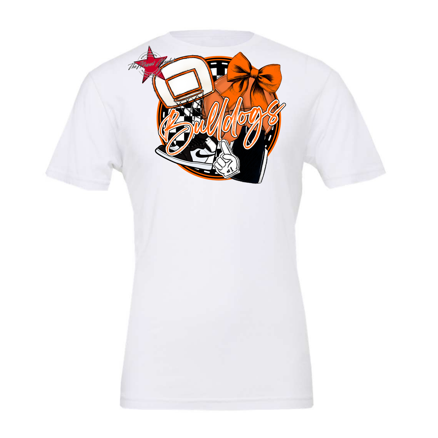 Bulldogs Circle Basketball Design-Orange