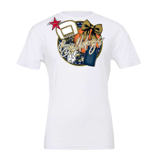 Bulldogs Circle Basketball Design-Navy-Gold