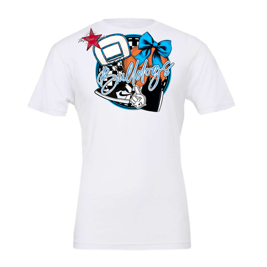 Bulldogs Circle Basketball Design-Carolina Blue