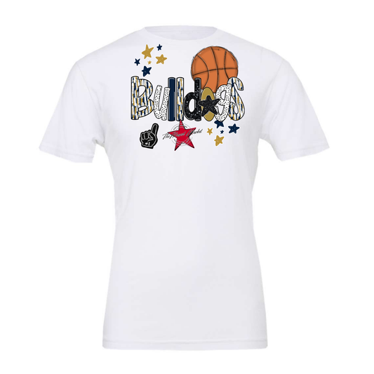 Bulldogs Basketball Scrape-Navy-Gold