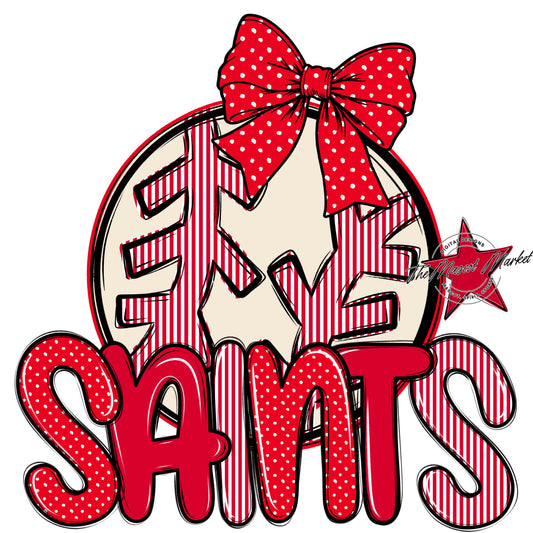 Saints Baseball-Softball Spirit Design-Red