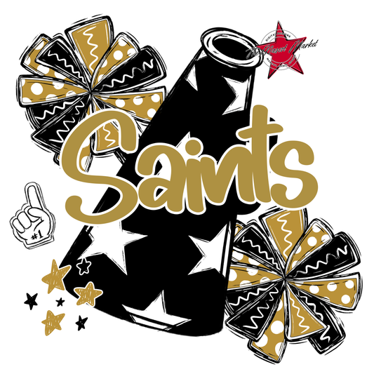 Saints Alpha Megaphone Design-Gold