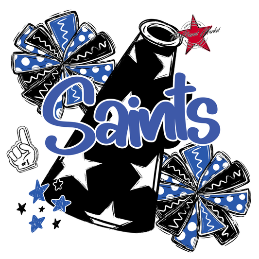 Saints Alpha Megaphone Design-Off Blue