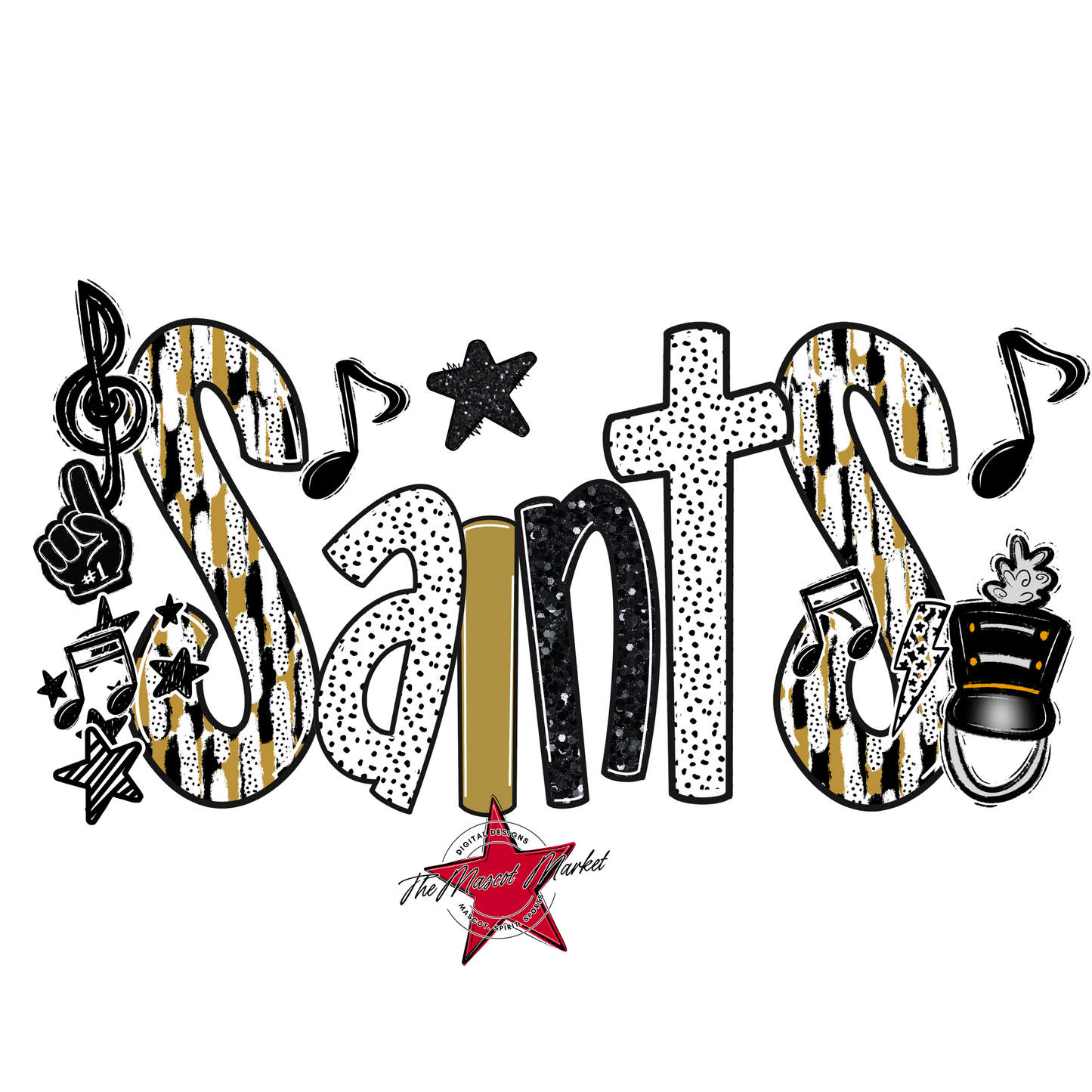 Saints Band Scrape-Gold