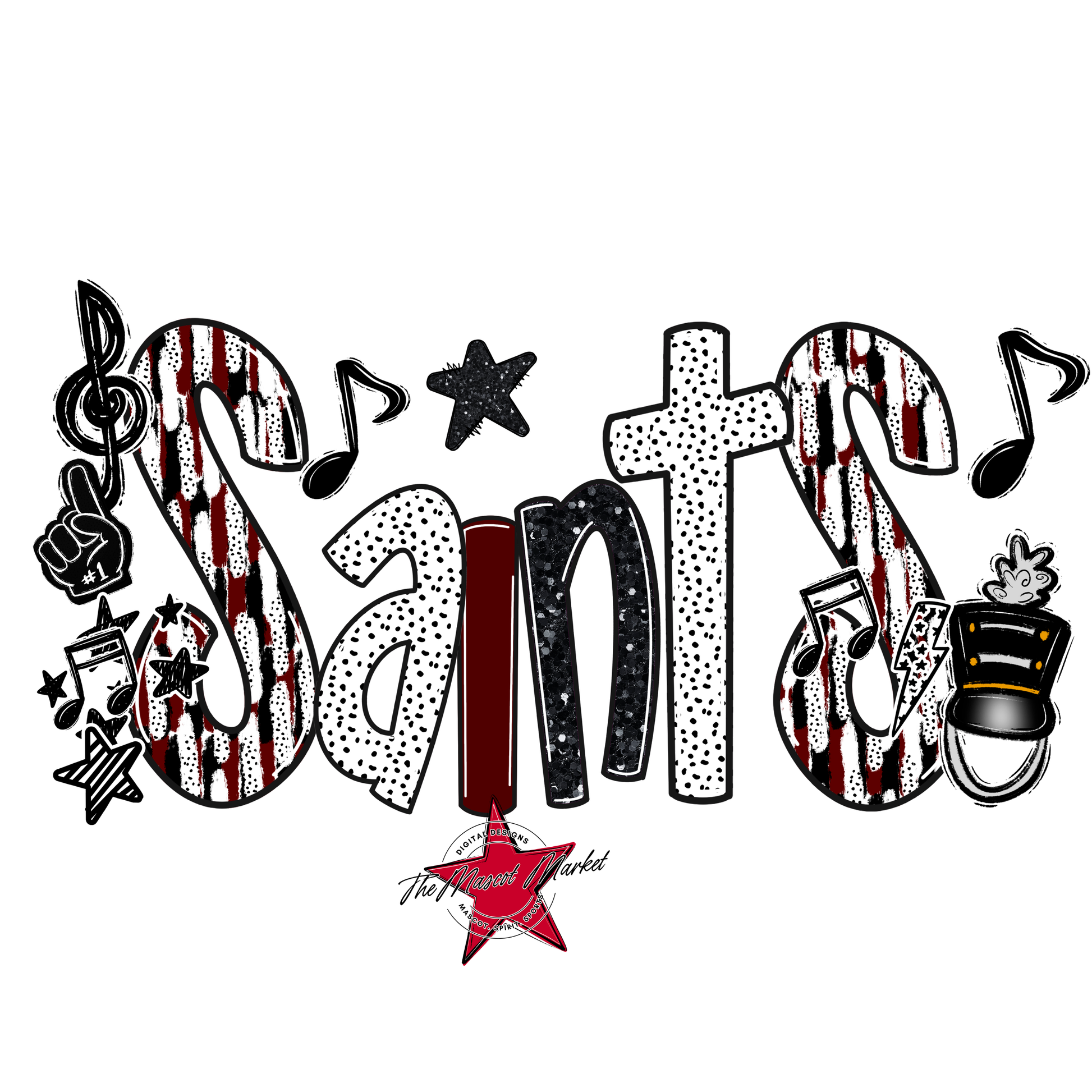 Saints Band Scrape-Maroon