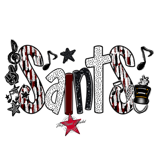 Saints Band Scrape-Maroon