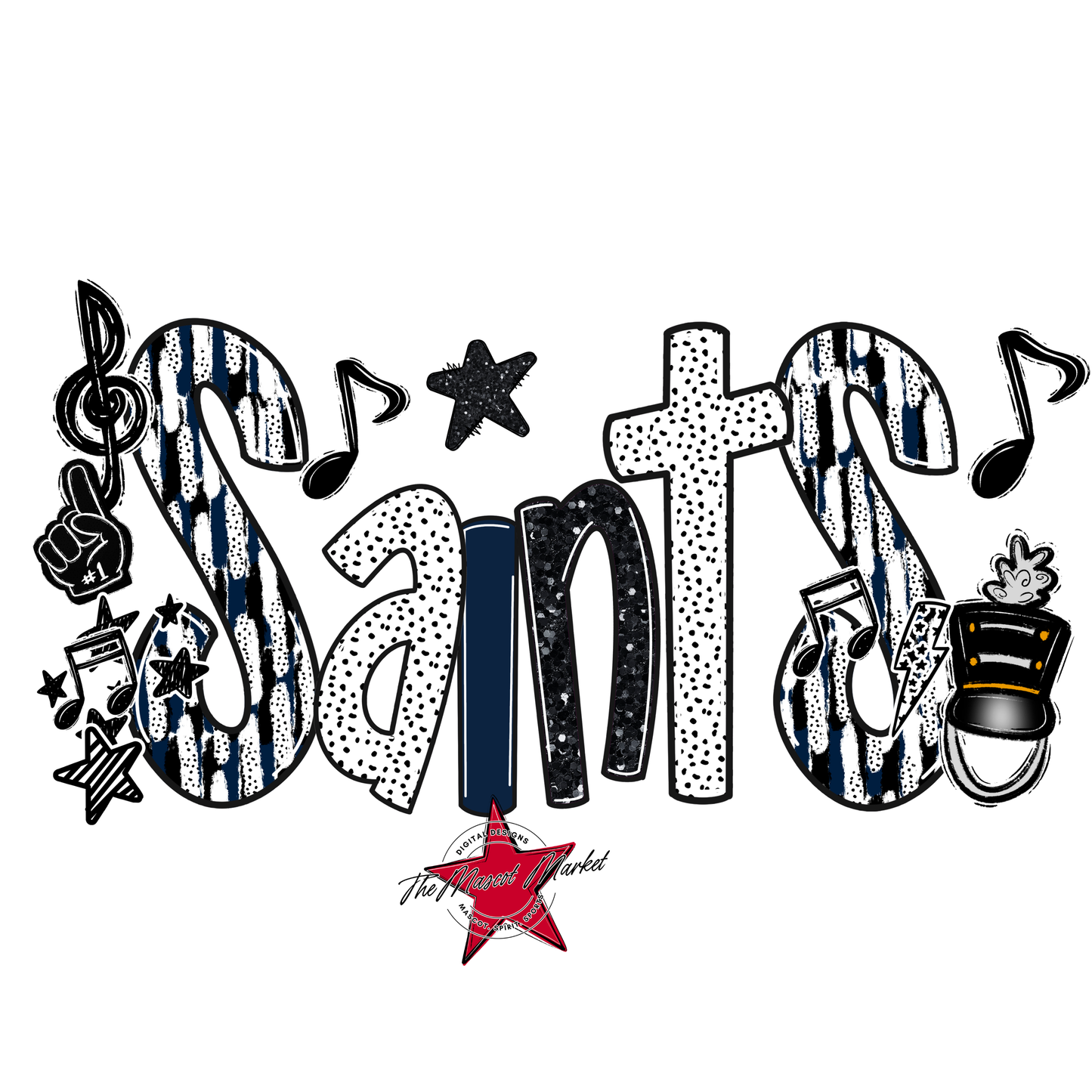 Saints Band Scrape-Navy