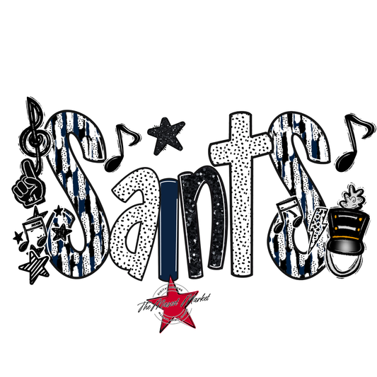 Saints Band Scrape-Navy