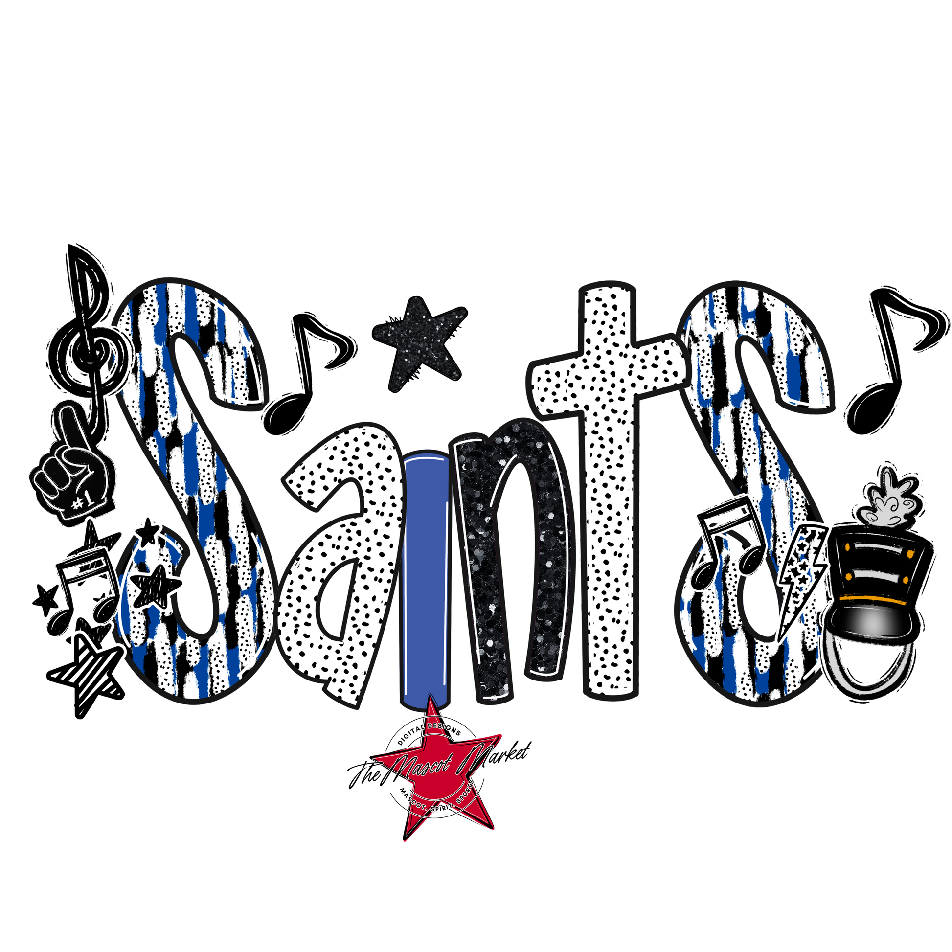 Saints Band Scrape-Off Blue