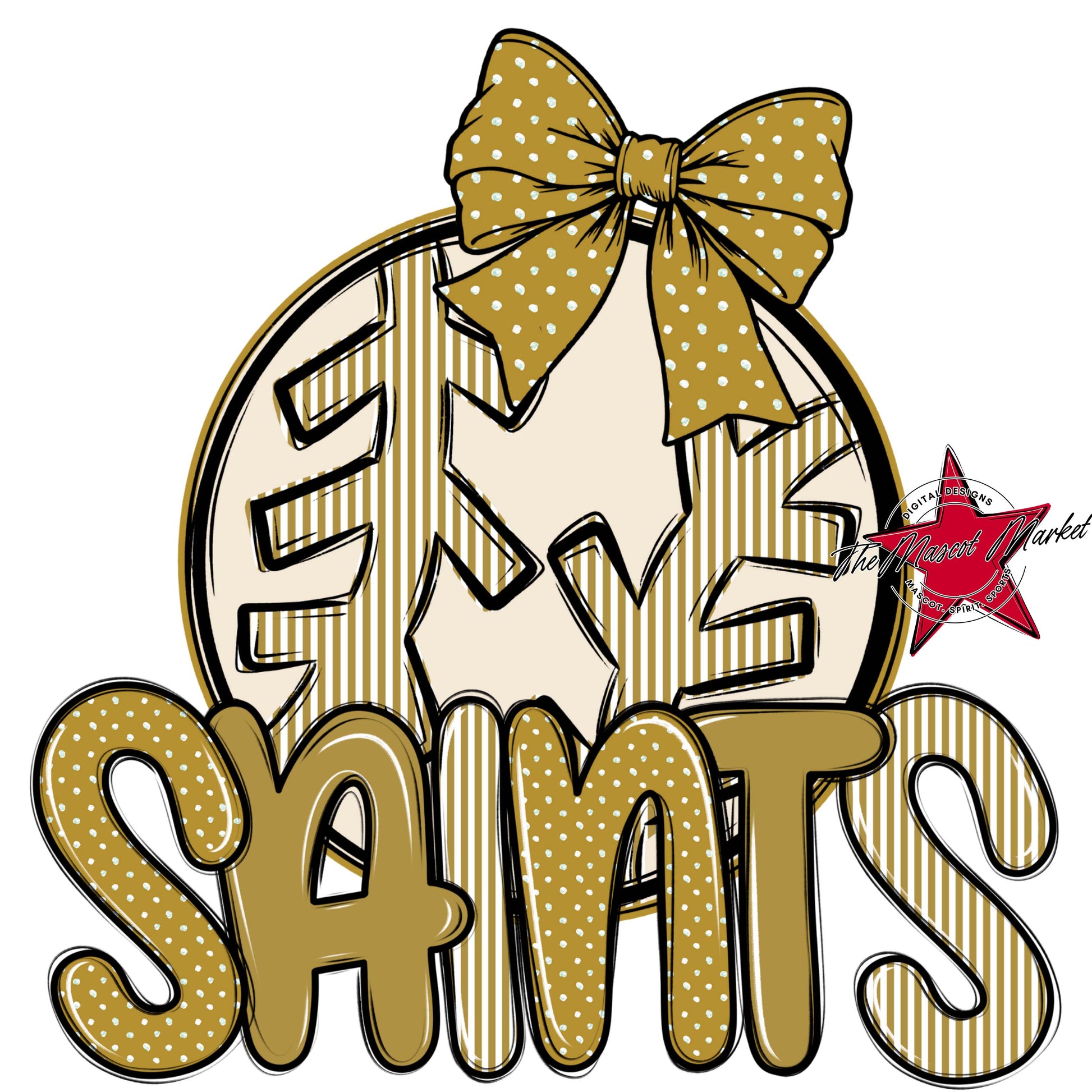 Saints Baseball-Softball Spirit Design-Gold