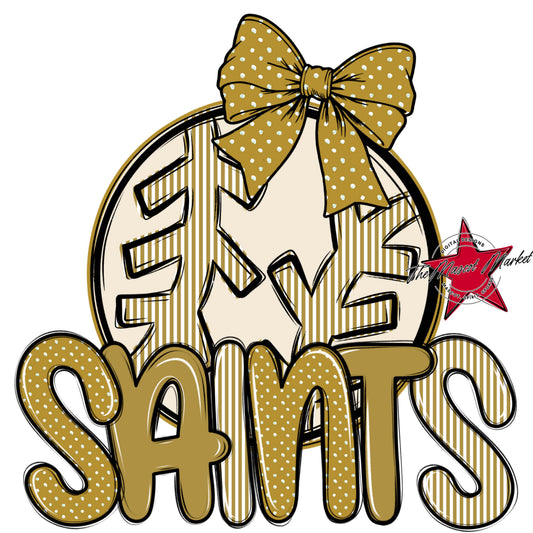 Saints Baseball-Softball Spirit Design-Gold