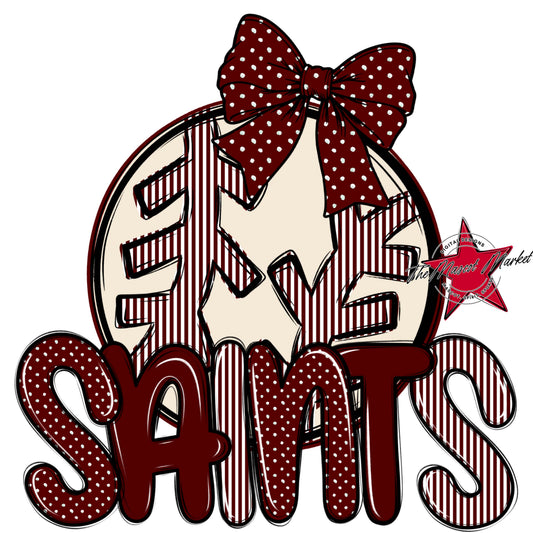 Saints Baseball-Softball Spirit Design-Maroon