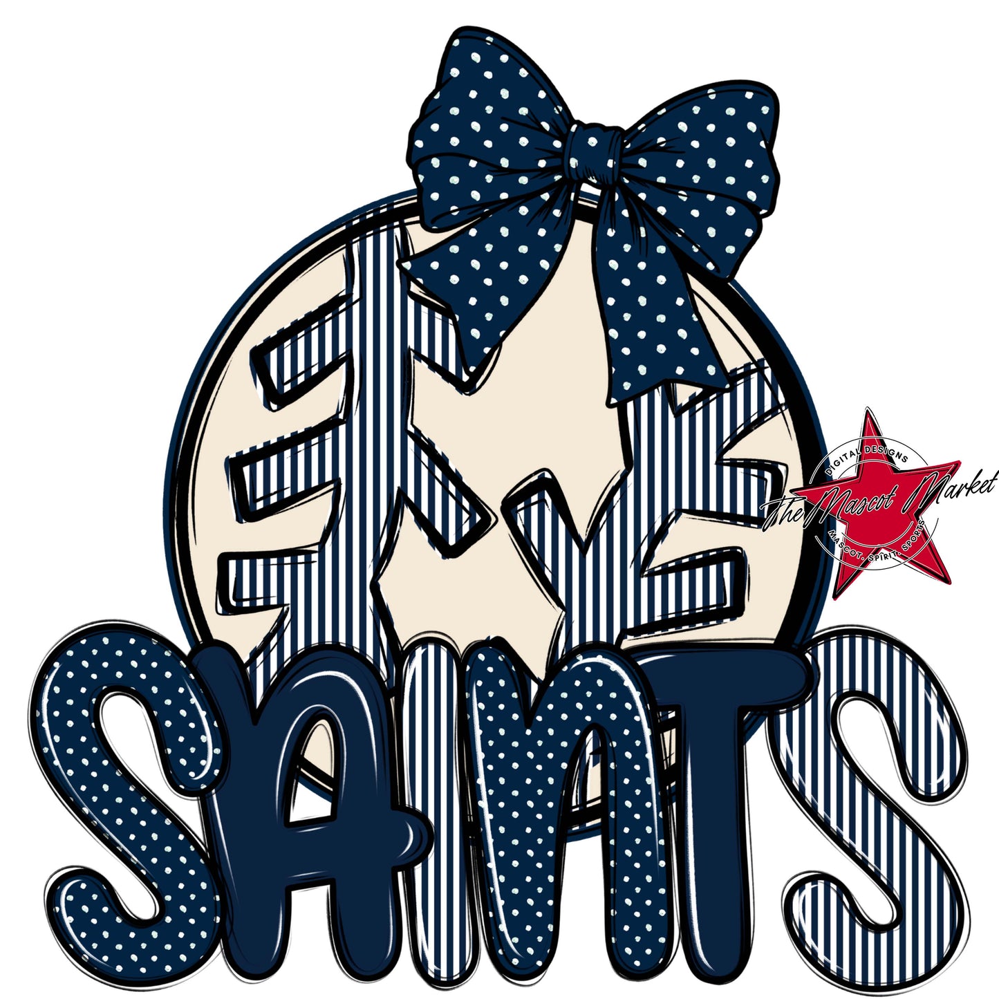 Saints Baseball-Softball Spirit Design-Navy