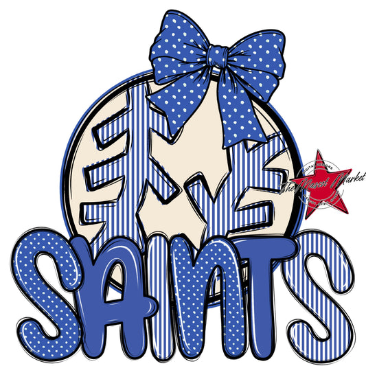 Saints Baseball-Softball Spirit Design-Off Blue