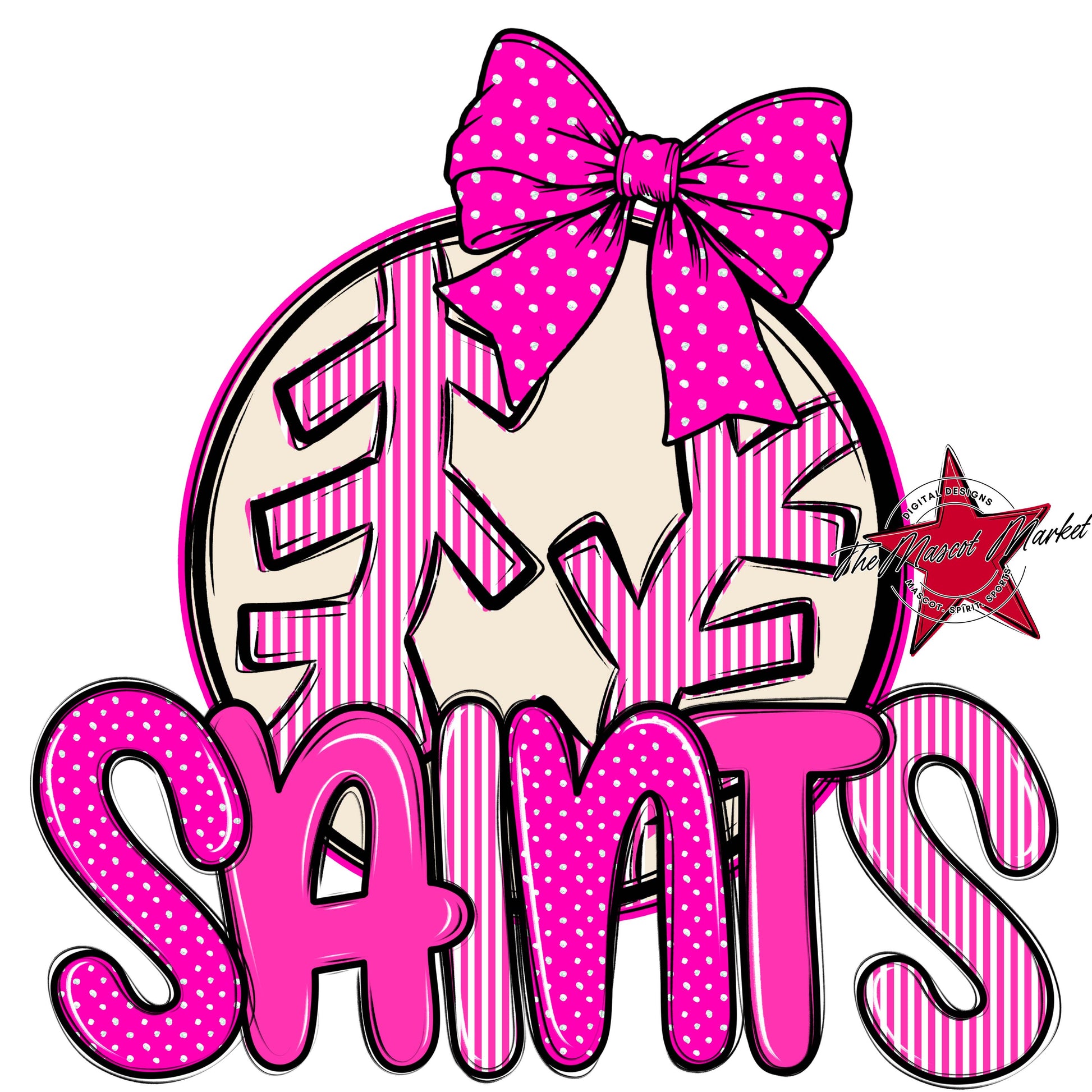 Saints Baseball-Softball Spirit Design-Pink
