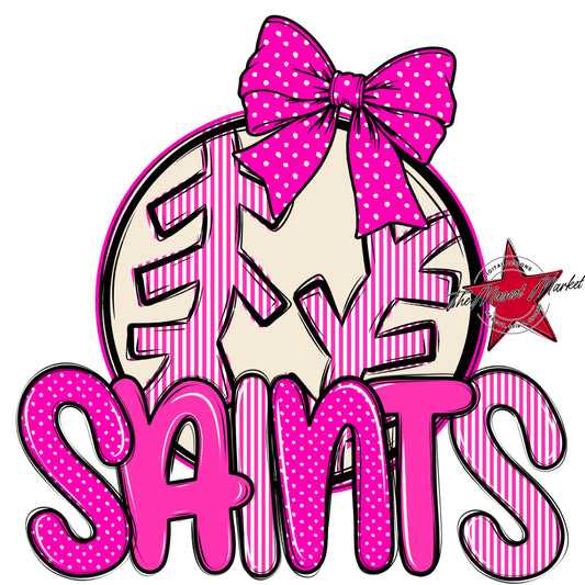 Saints Baseball-Softball Spirit Design-Pink