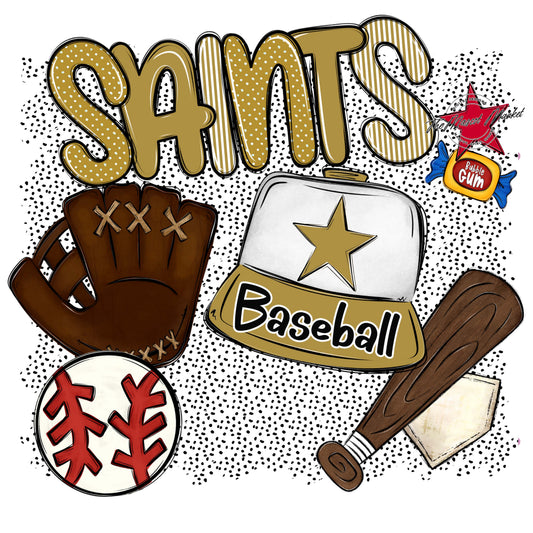 Saints Baseball Spirit-Gold